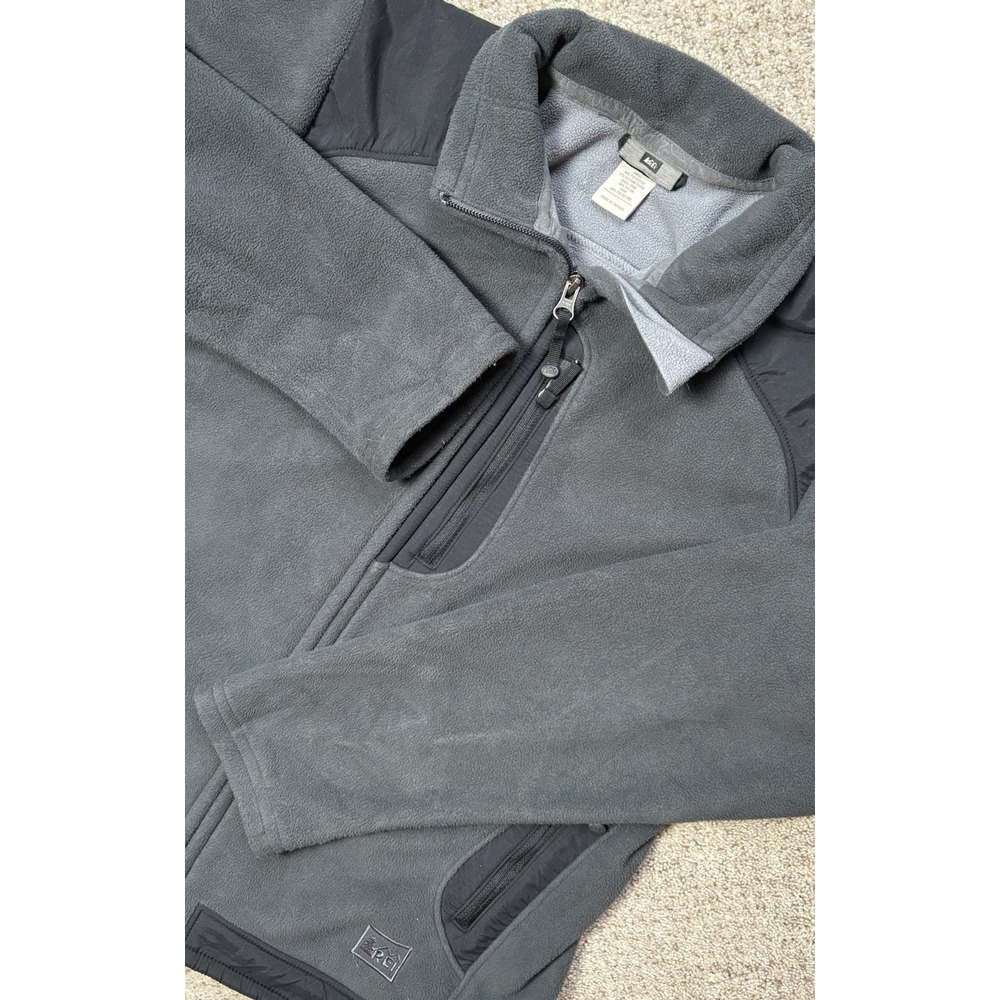 REI Co-Op Trailsmith Full-Zip Gray‎ Fleece Jacket Youth Kids Large (14-16)